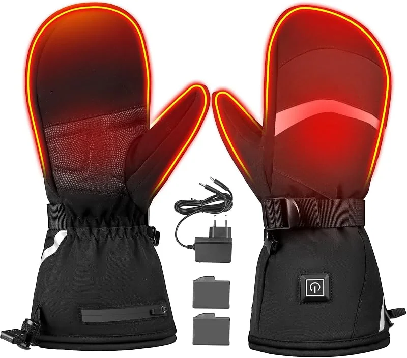 Guanti Riscaldati per Uomo e Donne, Touch Screen, 3 Temperature, Impermeabili, Antiscivolo, 7.4V 4000 mAh Guanti Riscaldanti Touchscreen Ricaricabili per Ciclismo Motociclismo Escursionismo — Abbigliamento riscaldato