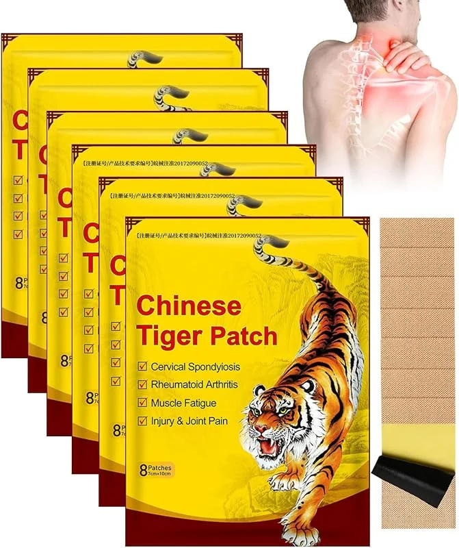 48Pcs Cerotti Antidolorifici, Cerotto Antidolorifico della Tigre, Cerotti Riscaldanti Schiena, Cerotti Antidolorifici Schiena per Mal di Schiena, Ernia del Disco Lombare, Muscoli Della Schiena — Abbigliamento riscaldato