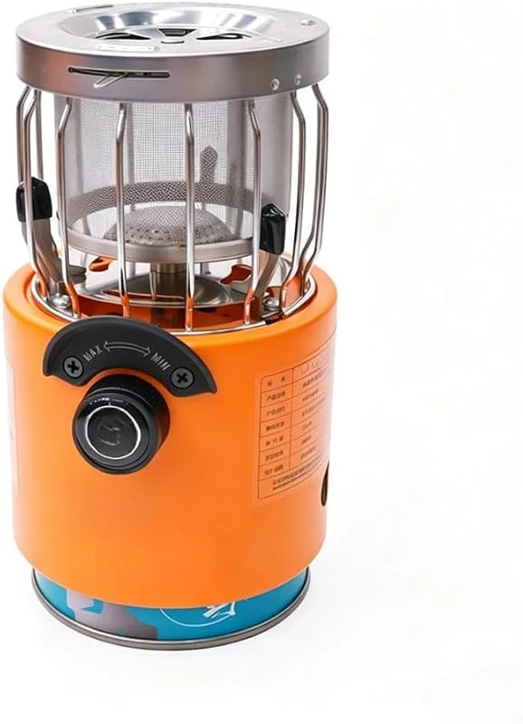 Riscaldatore a gas portatile per campeggio in acciaio inox antivento stufa riscaldante esterna 2000 W 14 x 14 x 19, 6 cm — Riscaldamento