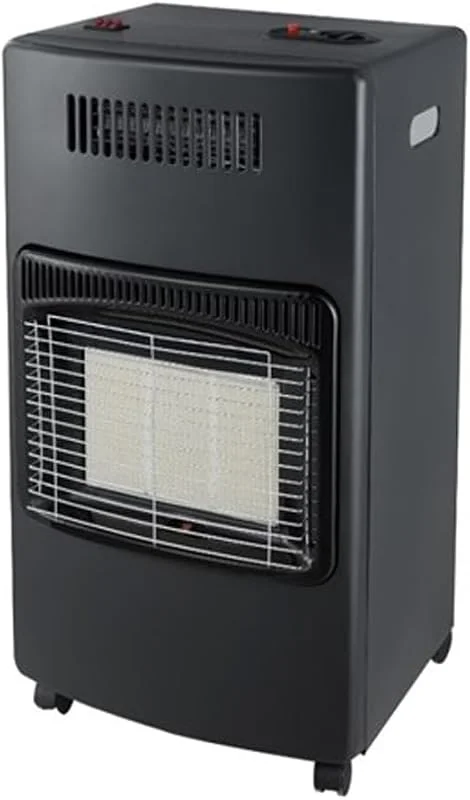 STUFA A GAS GPL INFRAROSSI VENTILATA 4200W 3 PIASTRE PORTATILE 4 RUOTE SG30V SYNTESY — Riscaldamento