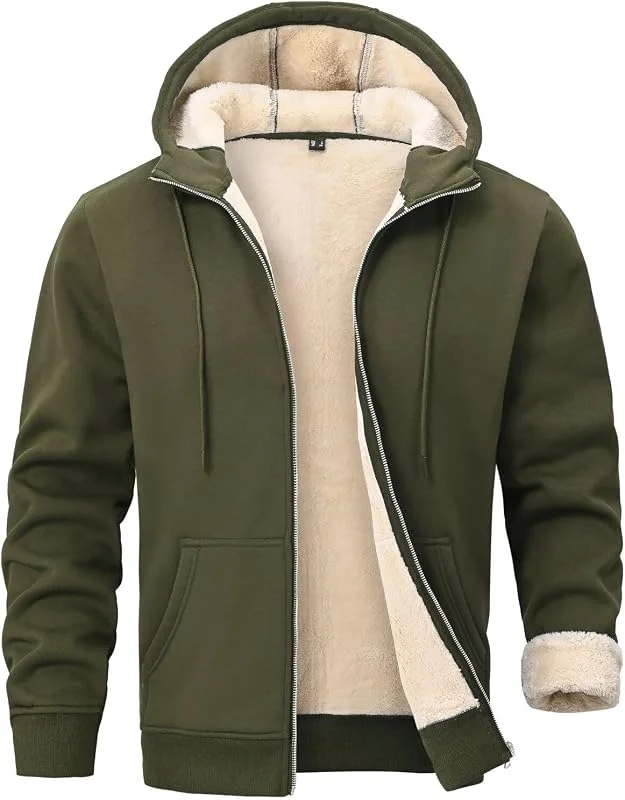 Felpa Uomo con Zip Giacca Invernale Sherpa — Abbigliamento riscaldato