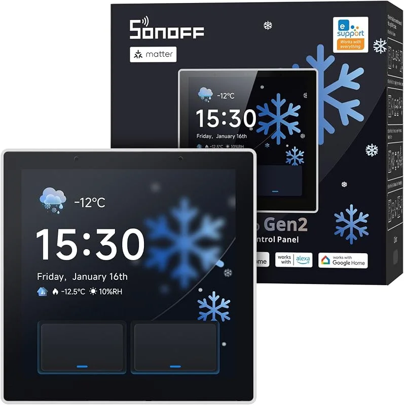 SONOFF NSPanel Pro Gen2 Pannello di controllo intelligente con relè, hub Zigbee e ponte Matter, integrazione dell'assistente domestico, termostato, allarme di sicurezza, Wi-Fi 2, 4, 5 GHz, funziona con — Riscaldamento