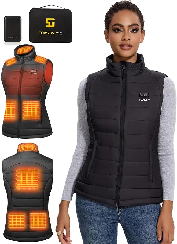 Gilet Riscaldato Donna con Batteria 16000mAh, Gilet Riscaldato con 8 Zone di Riscaldamento e 3 Livelli di Calore Regolabili, Gilet Riscaldato Elettrico Lavabile per Attività All'aperto — Abbigliamento riscaldato