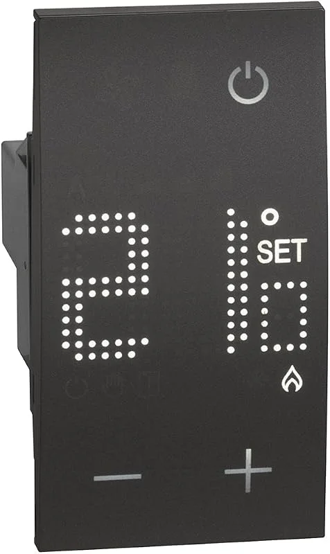 Bticino, Living Now Termostato Ambiente 230V 2 Moduli Nero — Riscaldamento
