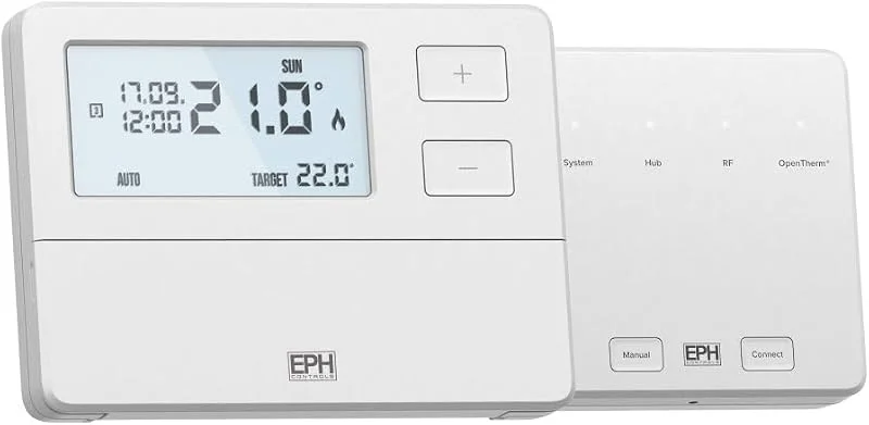 EPH - CP4 V2 (Combipack 4) - Termostato ambiente RF digitale programmabile wireless (RFRP v2) e ricevitore (RF1B) - Funziona con caldaie combinate, sistema e solo calore (5 anni di garanzia) — Riscaldamento