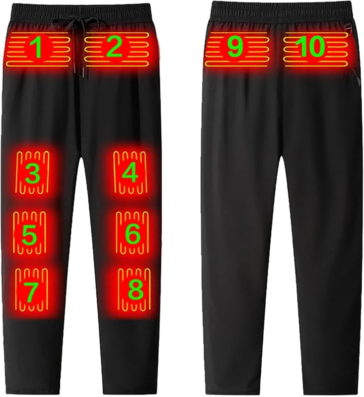 2025 Pantaloni Riscaldati Uomo Donna, Termici Elettricamente Pantaloni di Pile Pantalone Neve, Attrezzatura da Trekking per Jogging all'aperto Sci Ciclismo, Snowboard, Arrampicata, Pesca — Abbigliamento riscaldato