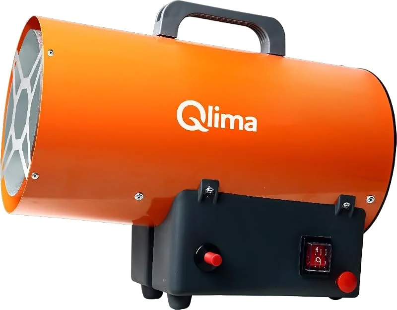 Qlima GFA1010 Riscaldatore Stufa a Gas ad Aria Forzata Termoventilatore Industriale Alta Potenza a Butano o Propano Accensione Rapida Generatore Calore Istantaneo con Ventola 10Kw 160m3 730gr, h — Riscaldamento