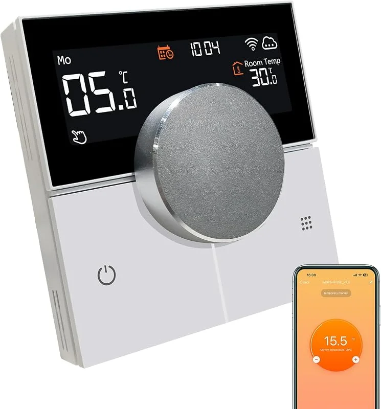 KETOTEK Termostato WiFi 3A per Caldaia Gas, Acqua Riscaldamento a Pavimento Intelligente Cronotermostato Programmabile Termostato Compatibile con Alexa, Smart Life App Telecomando