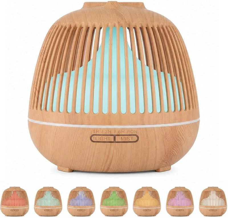 Vinato Diffusore Oli Essenziali 550ml, Ultrasuoni Diffusore Aromi con 7 Luci LED, Silenzioso, Timer, Spegnimento Automatico, BPA-Free, per Casa Ufficio Camera da Letto — Casa e cucina