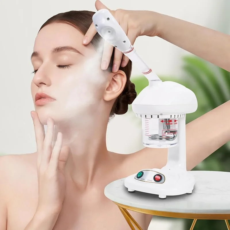 Vaporizzatore Viso Vaporizzatore Facciale Nano-Ionico Sauna Facciale Domestica, Libera Pori, Atomizzatore a Nebbiolina Tiepida, Umidificatore Idratante Spa Facciale 450ml