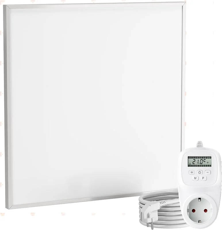 VIESTA® CF riscaldatore a infrarossi 60×60 cm 360 W con termostato TH12 – pannello riscaldante Carbon Crystal per parete, soffitto e controsoffitti modulari — Riscaldamento