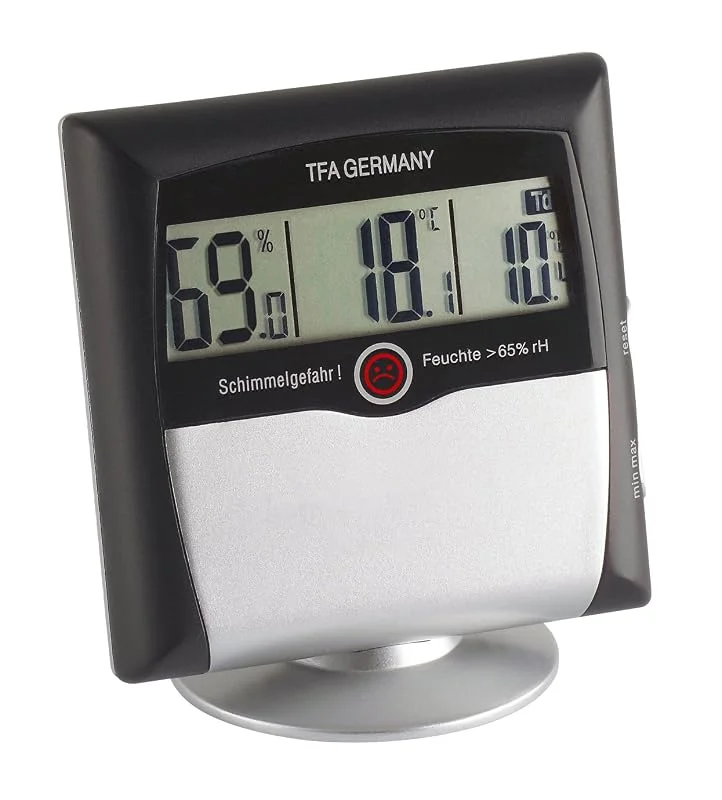 TFA Dostmann Termoigrometro digitale Comfort Control, 30.5011, con allarme muffa, controllo del clima ambiente, monitoraggio dell'umidità, piccolo e maneggevole — Umidificatore