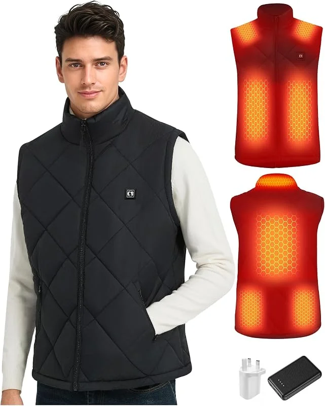 CYCYHEAT Gilet riscaldato per donne e uomini, trapuntato, leggero, giacca — Abbigliamento riscaldato