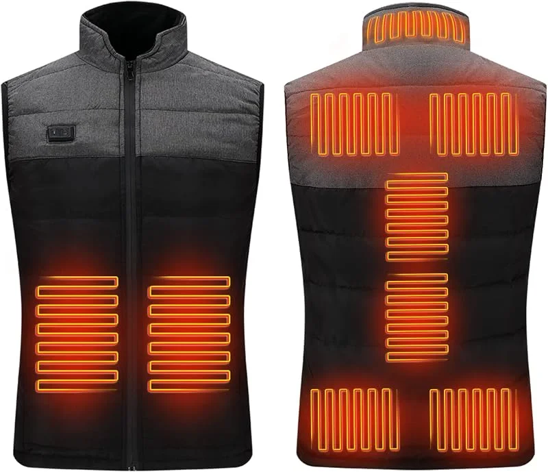 Bseical Gilet Riscaldato Uomo Flamevest, Giubbotto Termico Riscaldato Donna, Vestito Elettrici Riscaldati, Giacca Riscaldata Usb Pesca Moto Lavoro Smart Invernale — Abbigliamento riscaldato