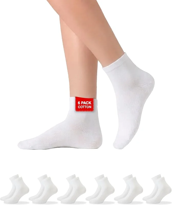 Calzini Uomo Corti Donna Cotone, 6 Paia - Calze Corte Uomo per Tempo Libero e Stile Casual, Morbidi, Traspiranti, Confortevoli — Abbigliamento riscaldato
