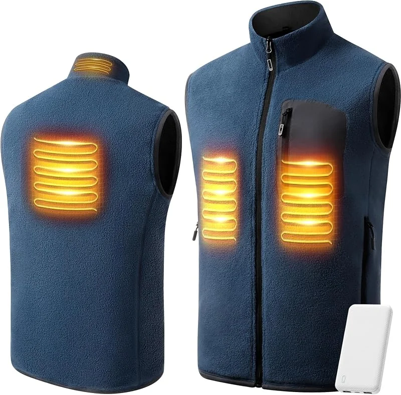 LABCOOL Gilet Riscaldato Uomo Donna, Gilet Riscaldante in Pile con Power Bank da 10000 mAh — Abbigliamento riscaldato