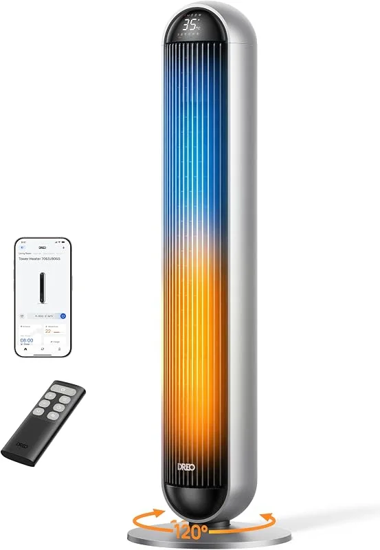 DREO Termoventilatore a Torre Smart 2 in 1, 2000W, Silenzioso 25 dB — Riscaldamento