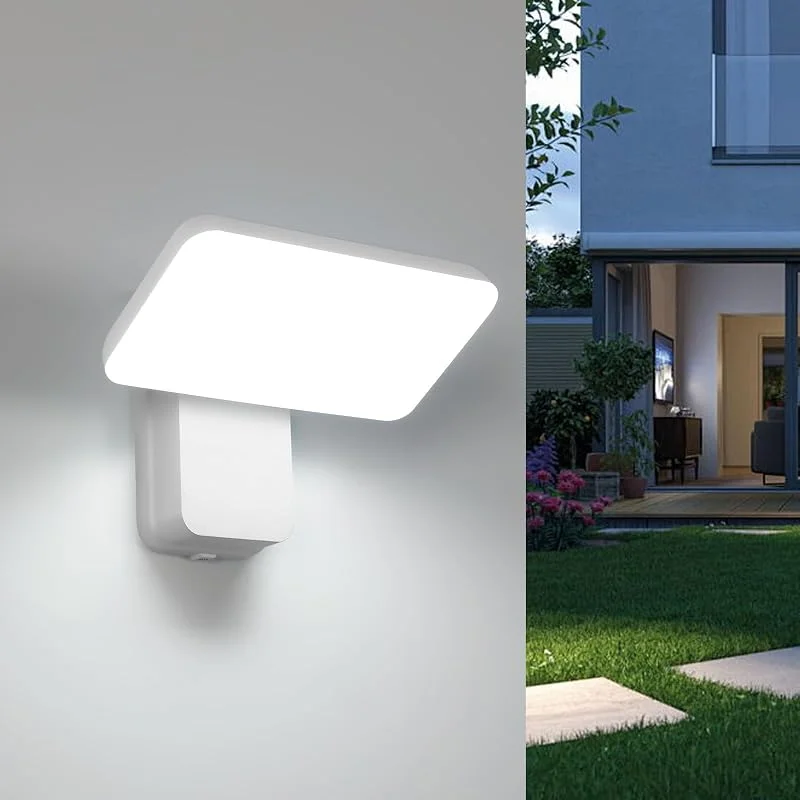 Riserva Lampada da Parete Esterno Bianca IP65, 16W 350° Girevole, 6500K — Riscaldamento