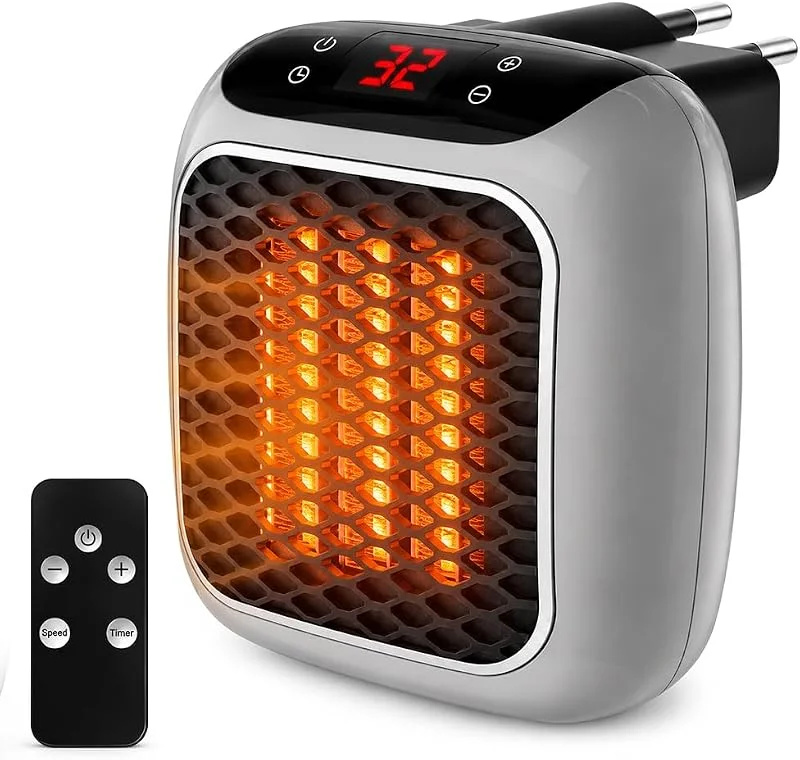 Termoventilatore Spina 800W, Stufetta Elettrica in Ceramica PTC — Riscaldamento