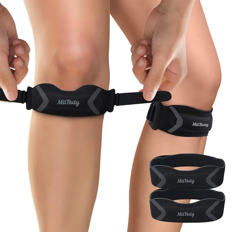 Tutore Tendine Rotuleo con Cuscinetto in Silicone (Set da 2) – Ginocchiera Ortopedica, Ginocchiera Rotulea Regolabile per Uomo, Donna – Fascia Ginocchio per Corsa, Sport e Attività Quotidiane — Abbigliamento riscaldato