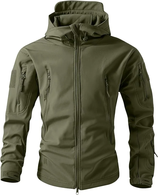 Giubbotto Uomo Invernale Impermeabile Autunnale Zip Elegante Cappuccio — Abbigliamento riscaldato