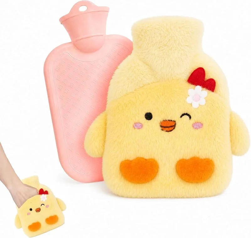 Borsa Acqua Calda 400 ml Peluche, Borsa Acqua Calda Animale con Copertura — Riscaldamento