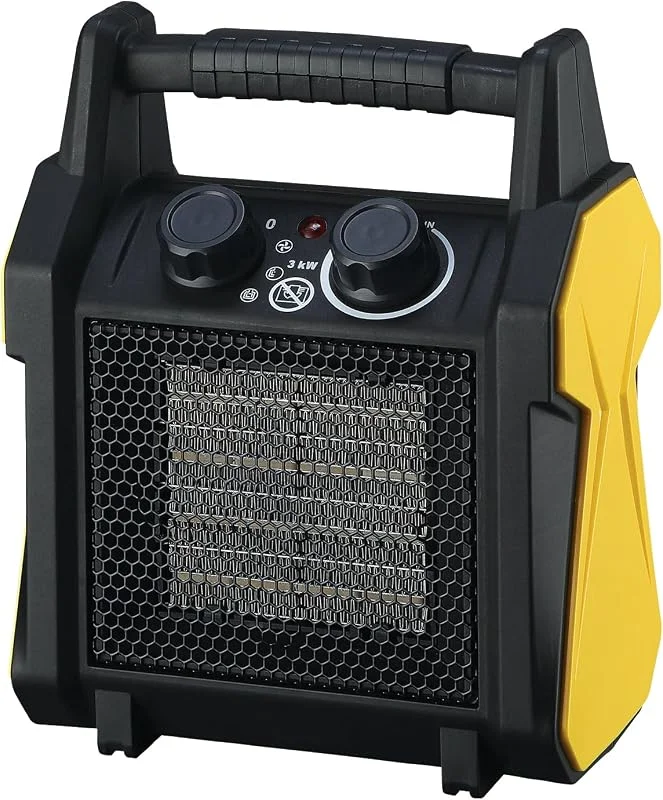 Stak Generatore d’Aria Calda Ceramica con Ventola – Potenza 3kW - Riscaldamento Rapido, Design Compatto, Termostato di Sicurezza – Ideale per Cantieri ed Ambienti Temporanei