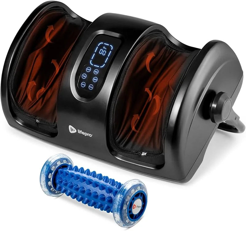 LifePro Shiatsu Massaggiatore per piedi con calore, Massaggio impastante profondo, Massaggiatore elettrico per piedi per gambe, polpacci, piedi, caviglie con rullo gratuito — Riscaldamento