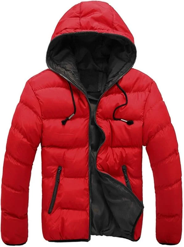 Giacca invernale da uomo imbottita con chiusura a collisione, calda giacca da mezza stagione, cappotto da uomo alla moda per l'uso quotidiano — Abbigliamento riscaldato