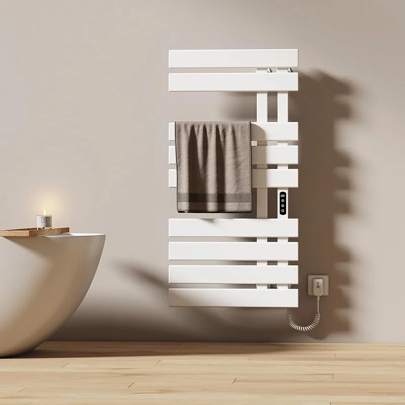 EMKE Scaldasalviette elettrico, 1000 x 500 mm, con controllo app WiFi, timer e termostato, scaldasalviette da parete, 320 W, IPX5, bianco — Riscaldamento