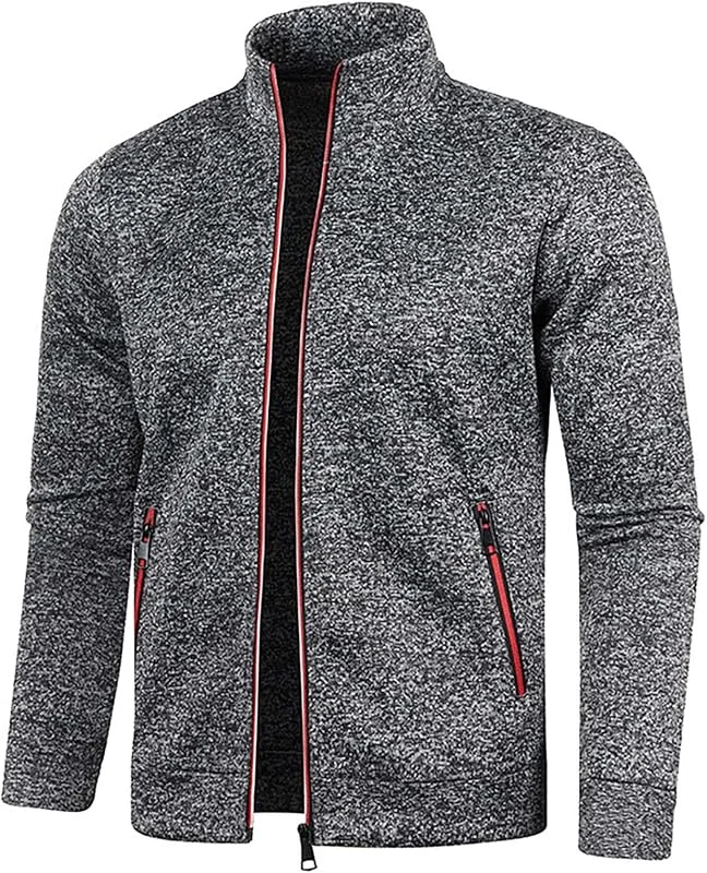 Giacca Uomo Mezza Stagione Maglia Maniche Lunghe Maglieria Giacca — Abbigliamento riscaldato