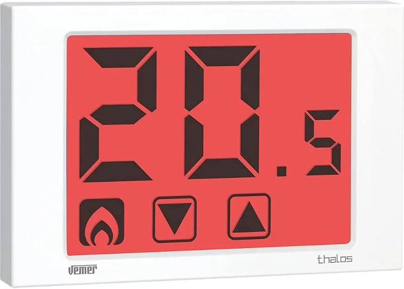 VEMER VE434700 THALOS - Termostato Ambiente da Parete, Display Touch Screen, Alimentazione 230V, Bianco — Riscaldamento