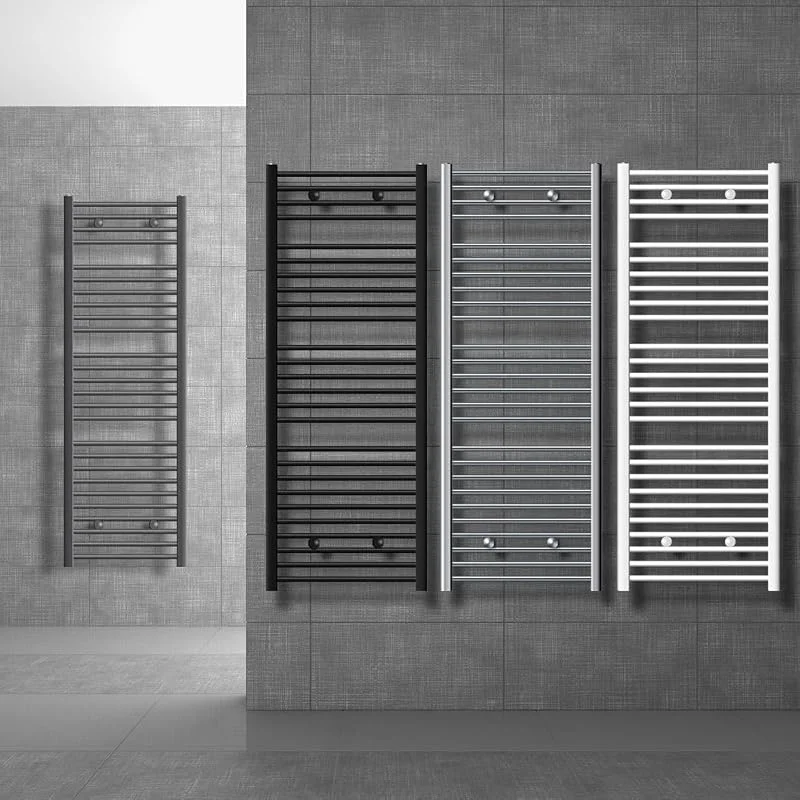 ECD Germany Radiatore Scaldasalviette Moderno per Bagno - 500 X 800 mm - Bianco - Acciaio - Curvo- Radiatore Scaldasalviette Asciugamani Riscaldamento Non Elettrico