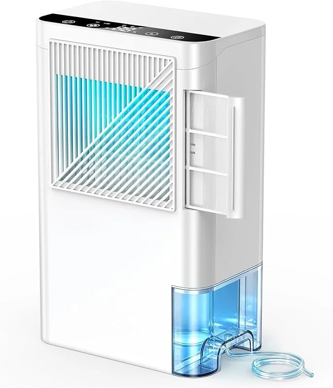 Deumidificatori per la casa, 2000 mq nuovo deumidificatore rotante con tubo di scarico, serbatoio dell'acqua da 2, 5 l, deumidificatore silenzioso per cantina, camera da letto, bagno, camper