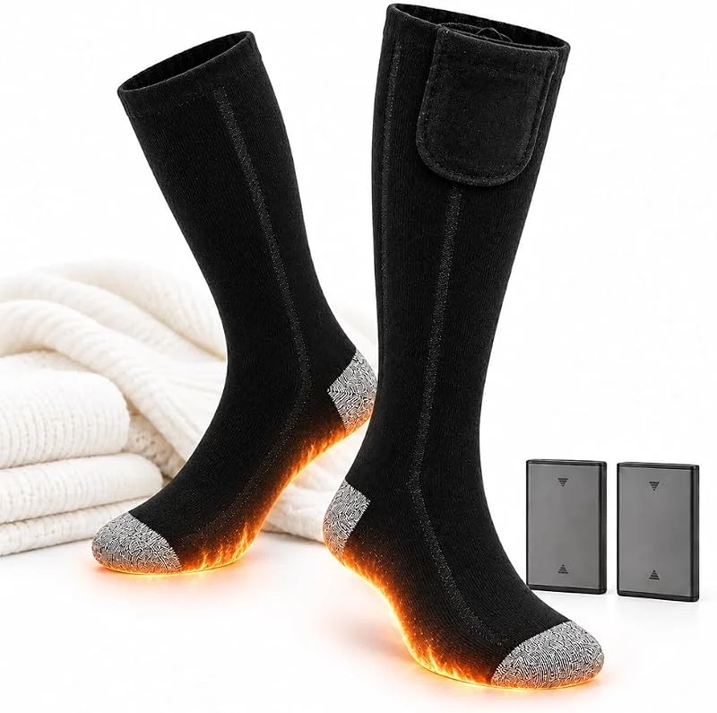 Calze Riscaldate, Calzini Riscaldati con Temperatura Costante, Nero — Abbigliamento riscaldato
