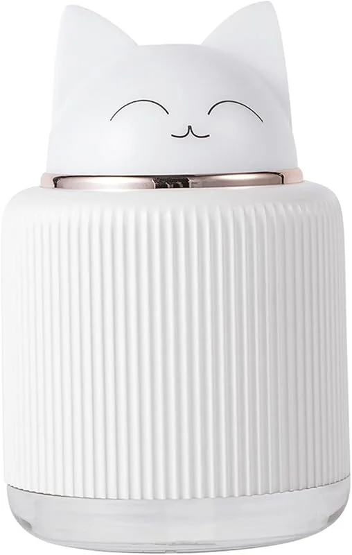Umidificatore carino Mini umidificatore da scrivania con 2 modalità di nebbia Umidificatori USB piccoli da 300 ml con luce notturna per desktop da ufficio in camera da letto