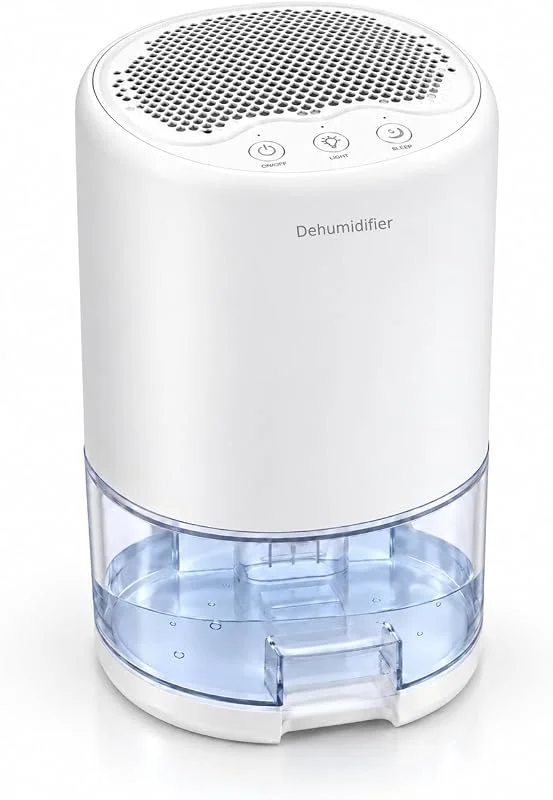 Deumidificatore da 1000 ml con display di temperatura e umidità, umidificatore elettrico silenzioso, modalità sleep, 7 colori, spegnimento automatico, per camera da letto, ufficio, armadio