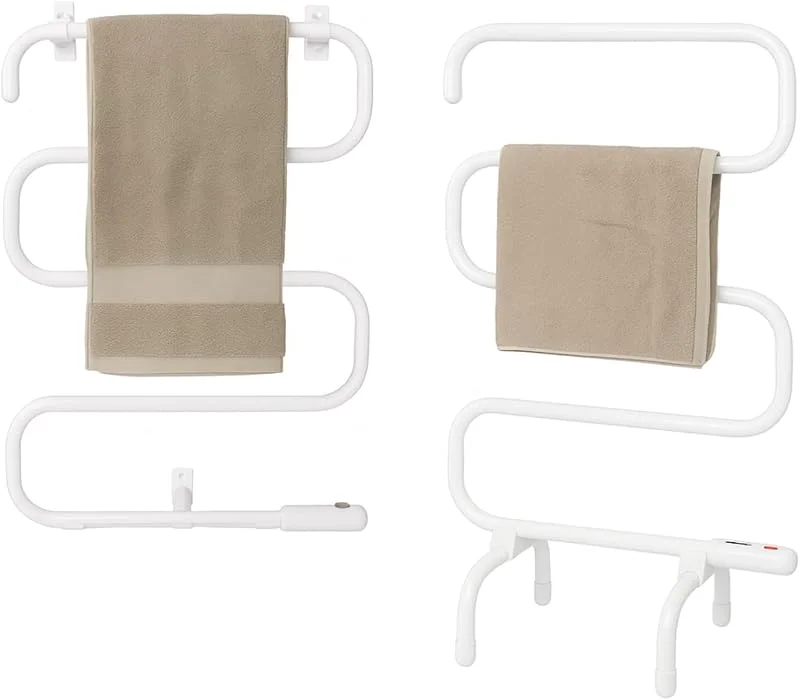 PALUPLUS Scaldasalviette Termoarredo Elettrico Bianco a 5 Barre, Misura 54, 5x30x92 cm, Asciugabiancheria da Terra e Parete con Struttura in Acciaio, Potenza 100 Watt -904F -3, 7 — Riscaldamento