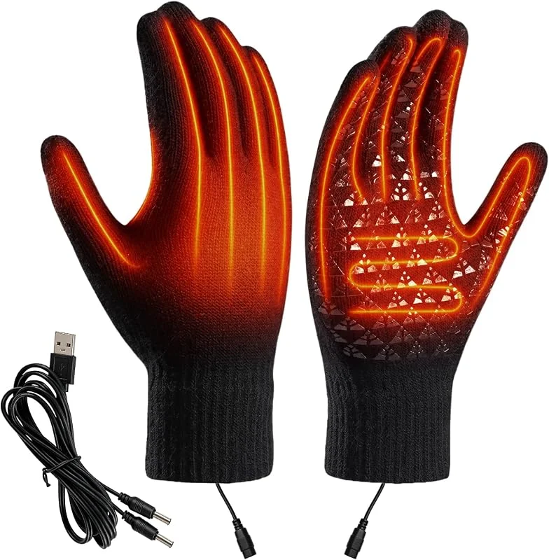 Guanti riscaldanti USB riscaldabili Therma da donna e uomo, calore costante fino a 55 °C, guanti invernali elettrici per sci, ciclismo, moto, escursionismo, attività all'aperto — Abbigliamento riscaldato