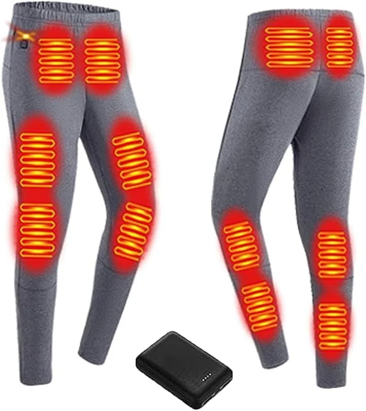 Intimo riscaldato con 12 Zone, Tre Marce di Regolazione della Temperatura, Pantaloni riscaldati elettrici for Escursioni all'aperto(Mengray, XL) — Abbigliamento riscaldato