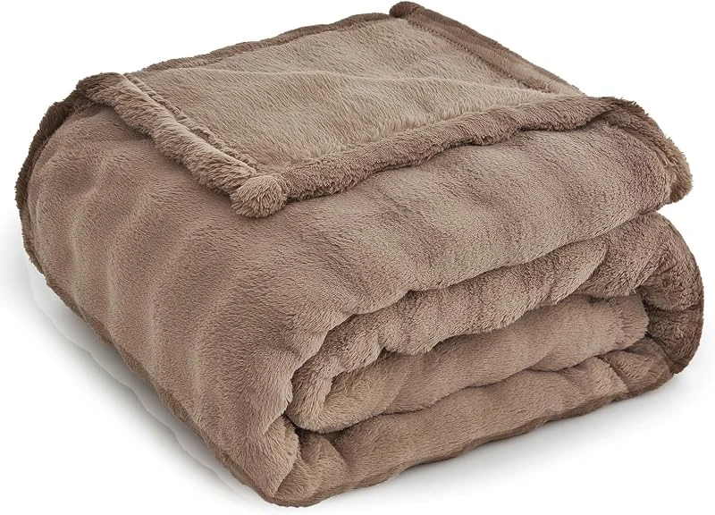 Topfinel Coperta Pile Matrimoniale, Plaid Termica Pelosa Morbida, Calda e Confortevole, OEKO-TEX, Adatta per Neonato, Cani e Gatto, da Usare su Fivano, Letto o Durante il Picnic, Marrone, 220 x 240 CM — Riscaldamento