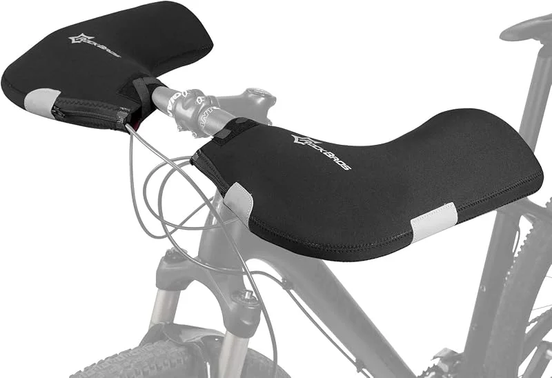 ROCKBROS Guanti Manubri Invernali Termici, Guanti per Manubrio Dritto Bici Moto Ebike Scooter, Foderato Impermeabile Antivento Idrorepellente Riflettente — Abbigliamento riscaldato