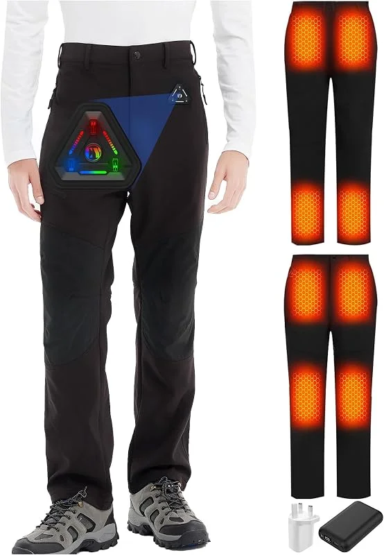 20000mAh Heated Trousers for Men & Women, Waterproof Softshell Thermal Ski Pants with Upgraded 7.4V Battery, for Winter Hiking Work Outdoors — Abbigliamento riscaldato