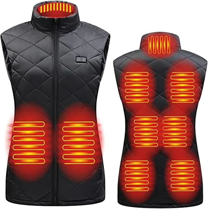 Gilet riscaldato da donna, leggero, caldo, con batteria da 2 mAh 74 V inclusa, abbigliamento esterno da donna — Abbigliamento riscaldato
