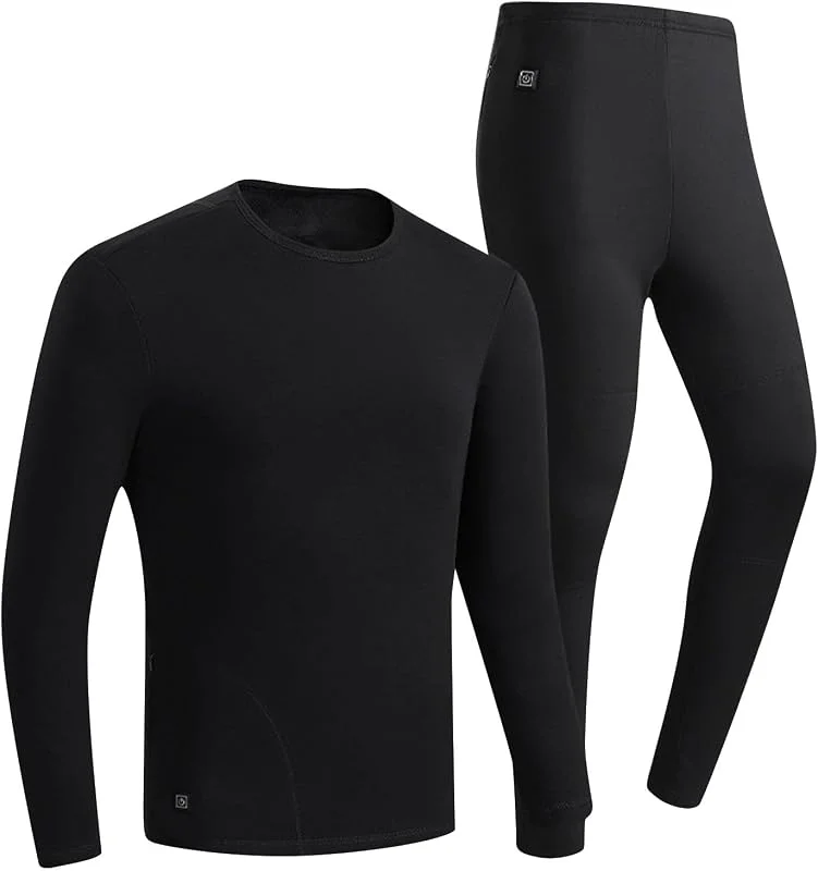 Generisch Set di biancheria intima termica da uomo, in peluche di cotone con funzione di riscaldamento USB, per zone invernali, resistente al freddo, abbigliamento riscaldato intelligente per coppie