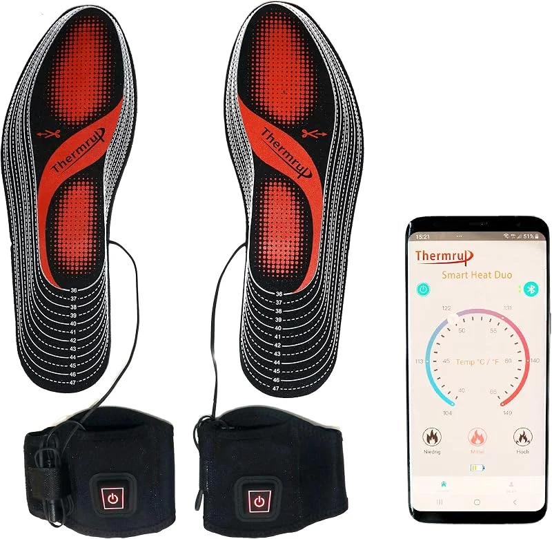 Thermrup Soletta riscaldata intelligente controllata da applicazione, dimensioni: 35-48 (tagliabile) — Abbigliamento riscaldato