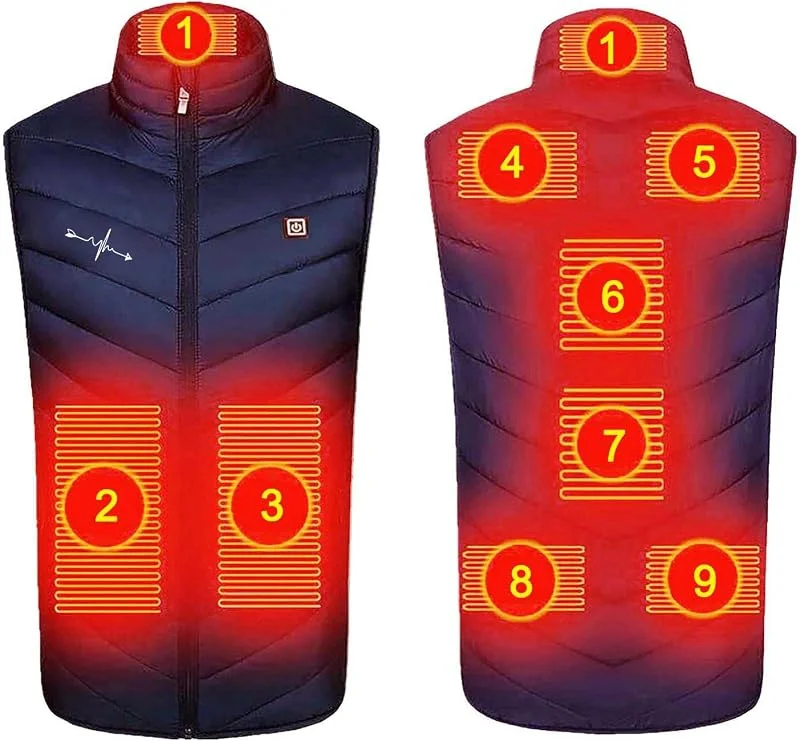 Gilet Riscaldato per Uomo E Donna, 9 Zone Di Riscaldamento, 3 Regolabile Temperatura, Giubbotto Riscaldata Elettrico USB, Smanicato Gilet Riscaldabile Invernale per All'aperto Moto Campeggio 2024 Offerte — Abbigliamento riscaldato