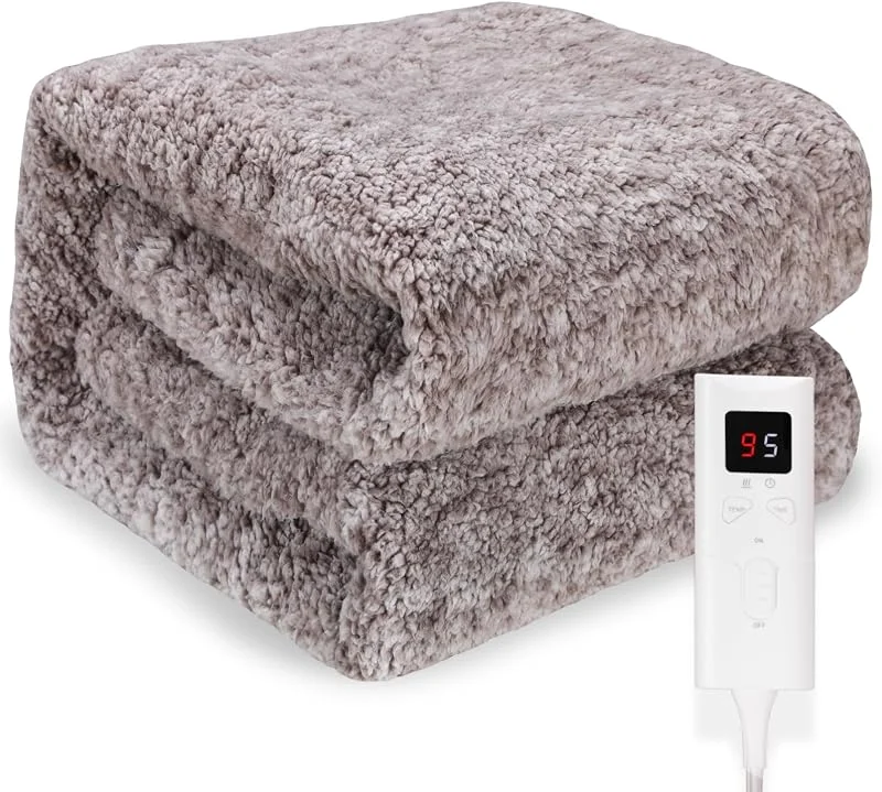 TLGREEN Coperta Elettrica 180x130cm, 9 Livelli Calore, Timer, Lavabile — Riscaldamento