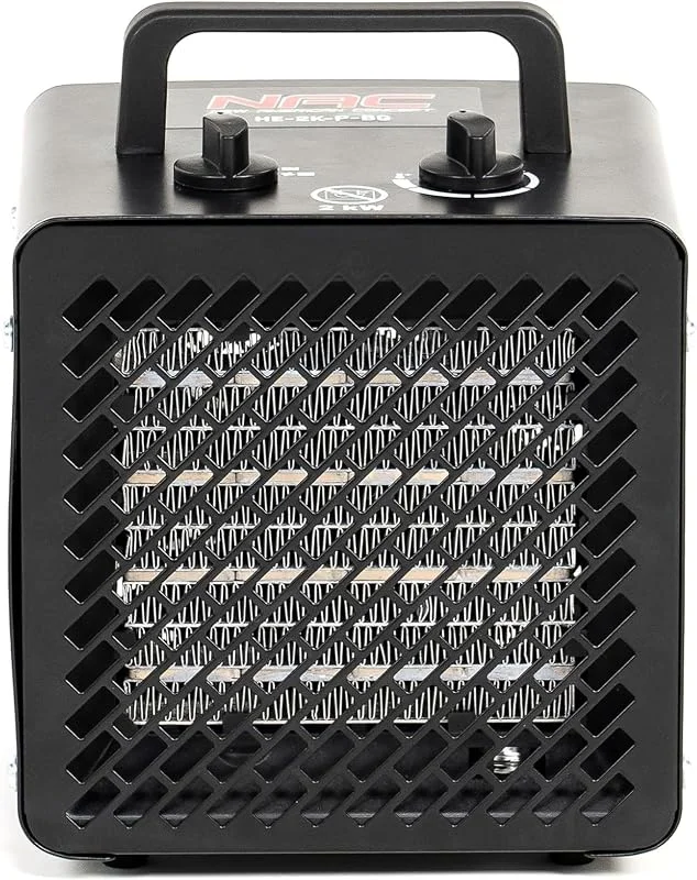 NAC Termoventilatore Elettrico 2000W – Dispositivo di Riscaldamento in Ceramica con Termostato – Riscaldamento Elettrico Portatile per Garage, Officina, Cantiere, Serra - New American Concept