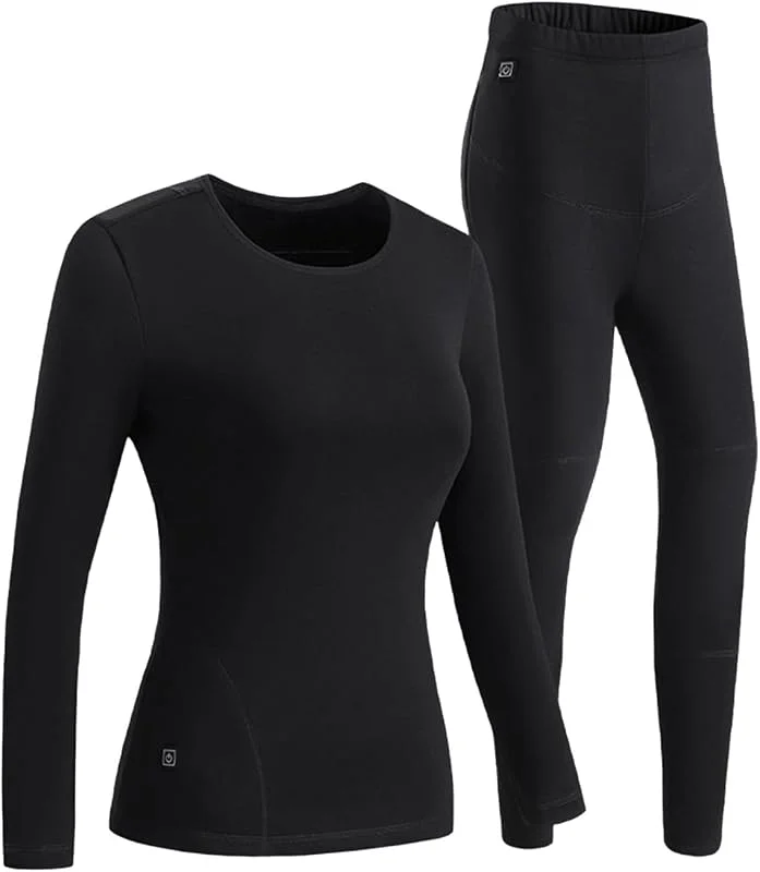 Set di biancheria intima termica in cotone per donne e uomini, riscaldamento intelligente USB, resistente al freddo estremo, ideale per l'inverno — Abbigliamento riscaldato